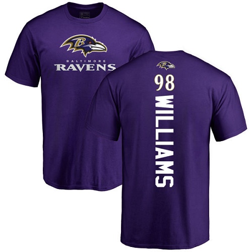 Men Baltimore Ravens Purple Brandon Williams Backer NFL Football #98 T Shirt